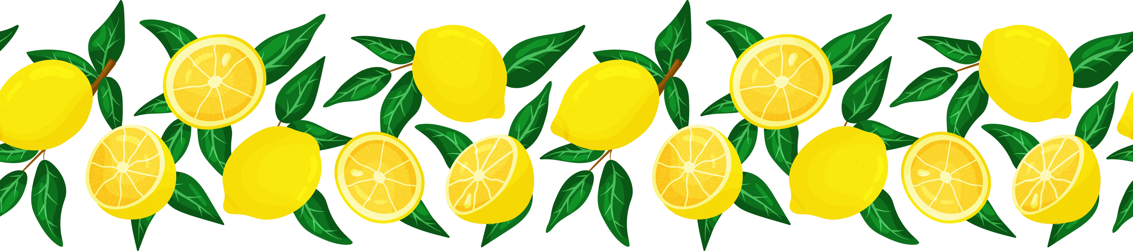 Seamless border of lemons
